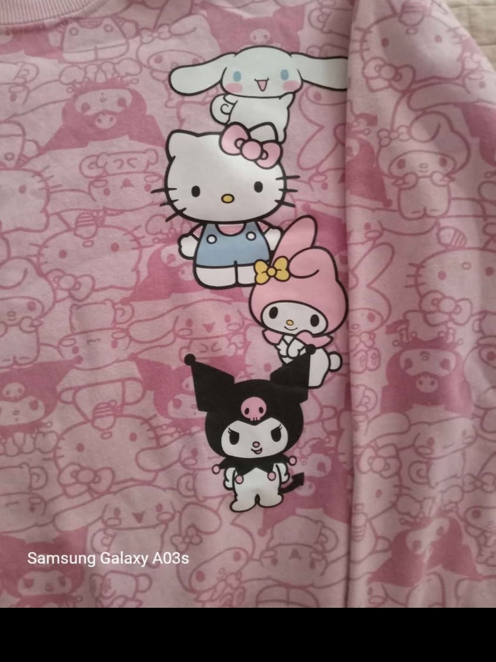 Womens Hello Kitty Pink Sanrio Character Stack Sweatshirt